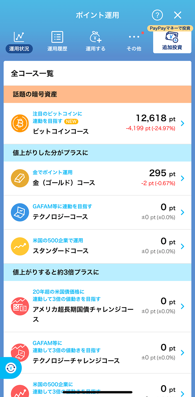 【PayPay】ポイント運用「金（ゴールド）コース」の手数料を1％から0円にする方法